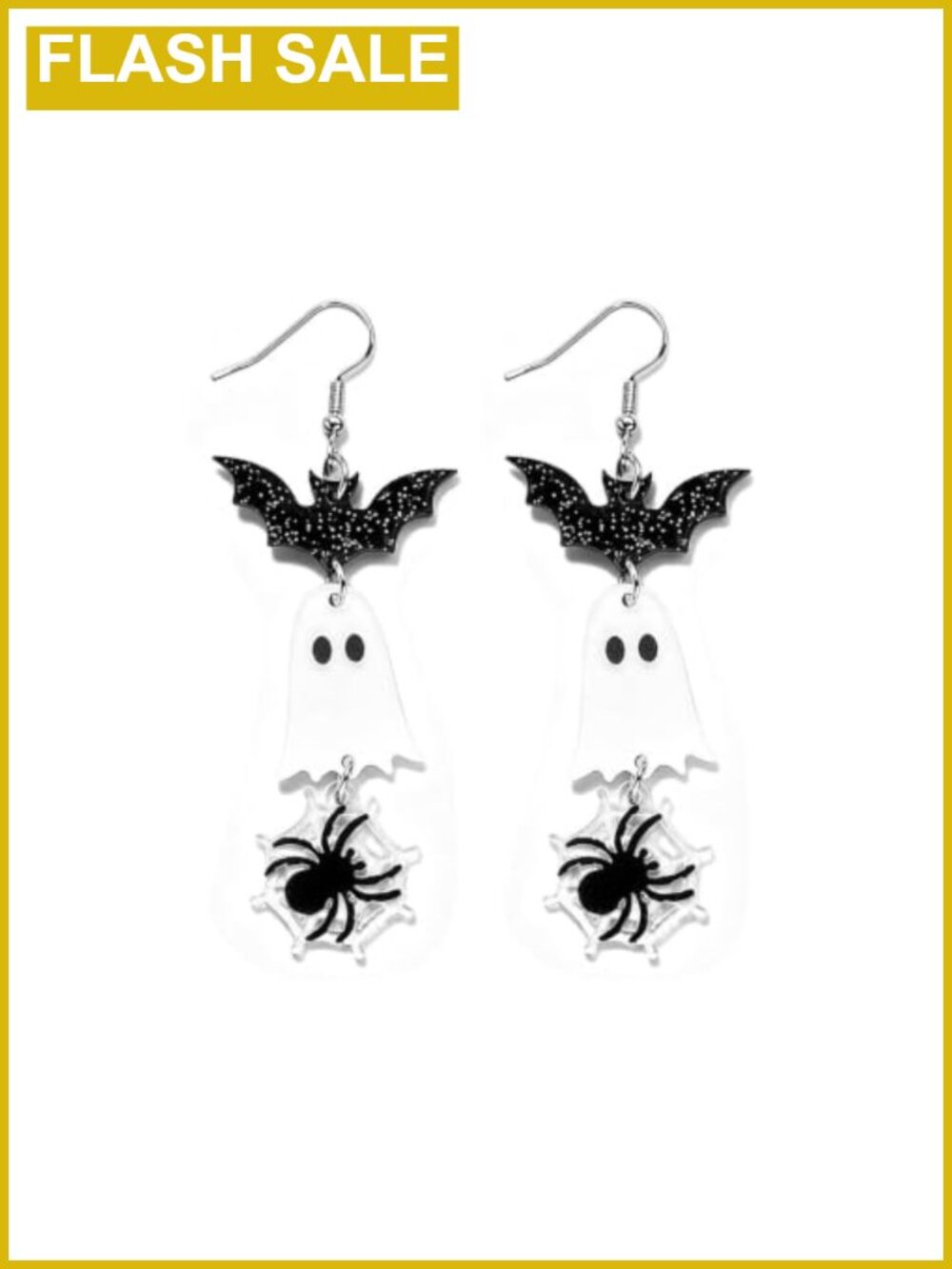 Glitter Acrylic Halloween Dangle Earrings